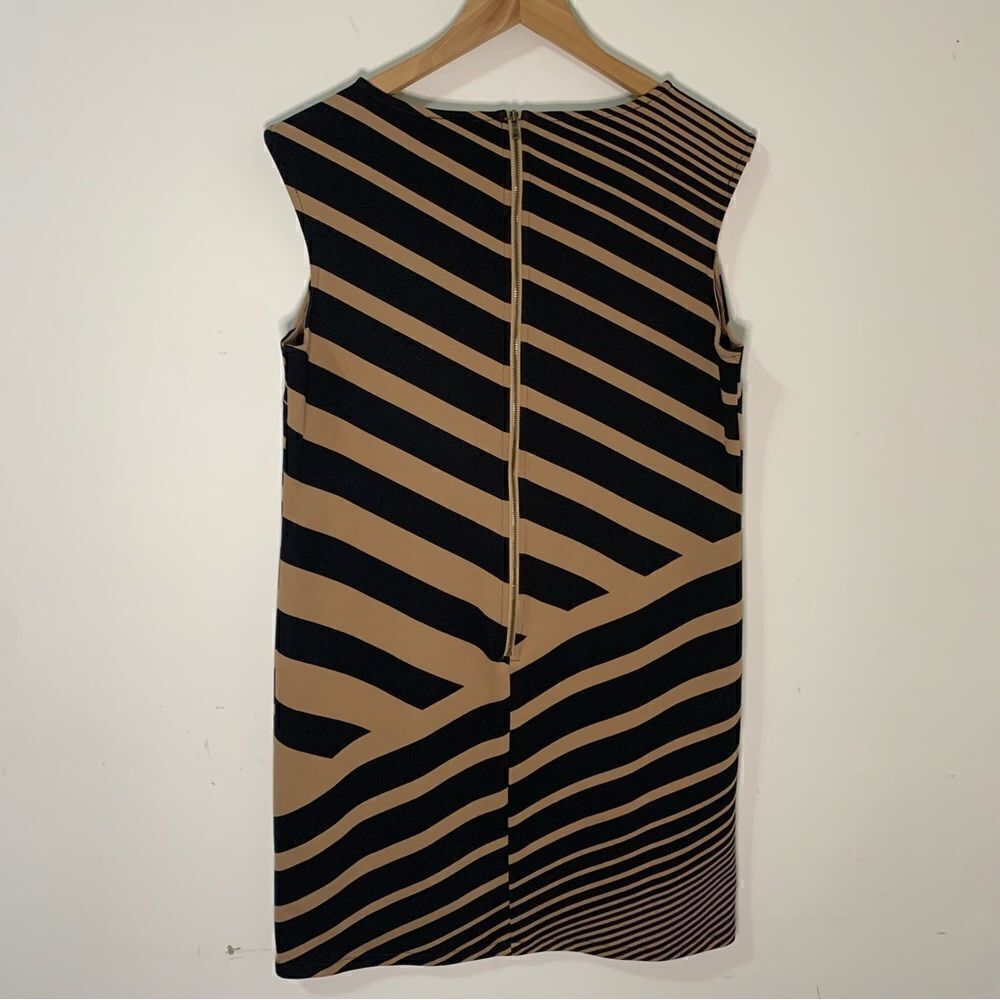 Ann Taylor LOFT Womens Sleeveless Dress Size 12 Black and Brown Striped - Picture 4 of 4